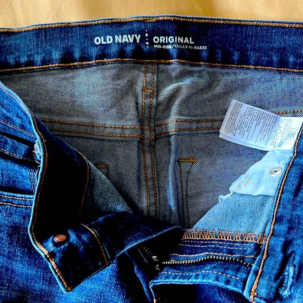 Skinny mid rise blue jeans stretch size 2